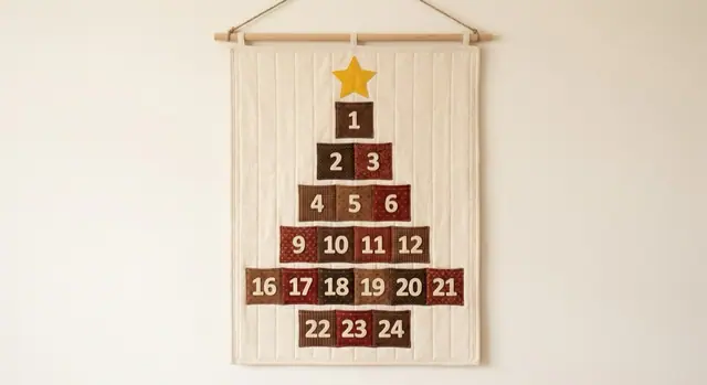 A finished advent calendar sewn from the Sewzy pattern, view 3