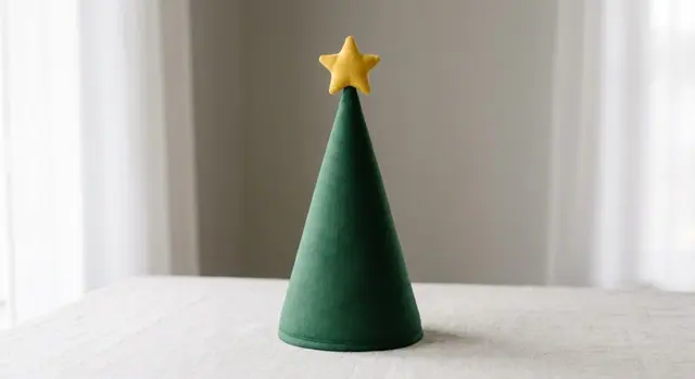 A finished cone christmas trees sewn from the Sewzy pattern, view 3