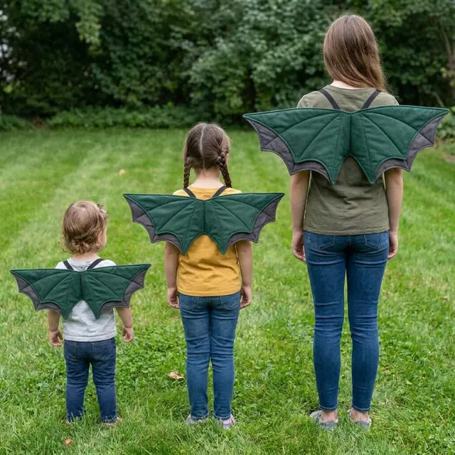 A finished quilted dragon wings sewn from the Sewzy pattern, view 2