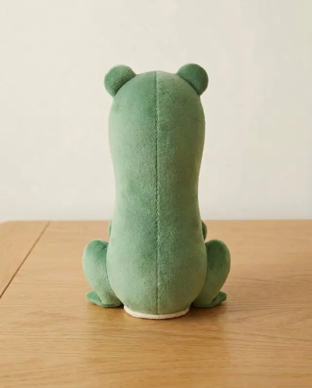 Sitting Frog Plush, a finished stuffed toy sewn from the pattern, view 2