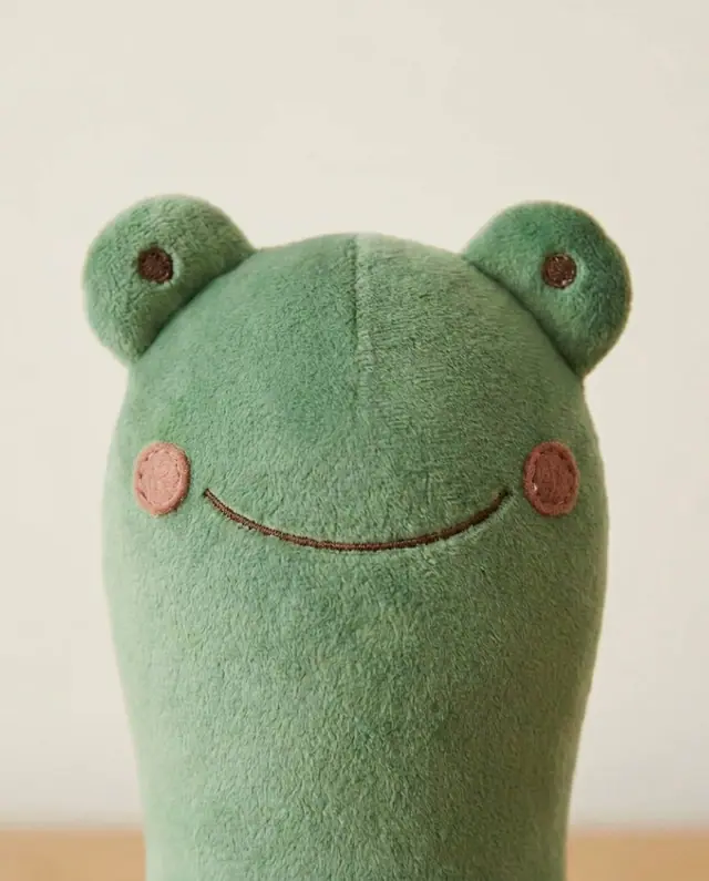 Sitting Frog Plush, a finished stuffed toy sewn from the pattern, view 3
