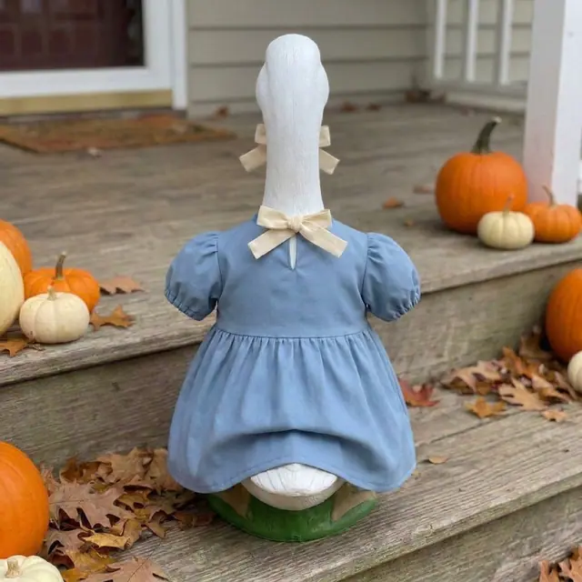 A porch goose wearing the Porch Goose Easy Dress, view 2