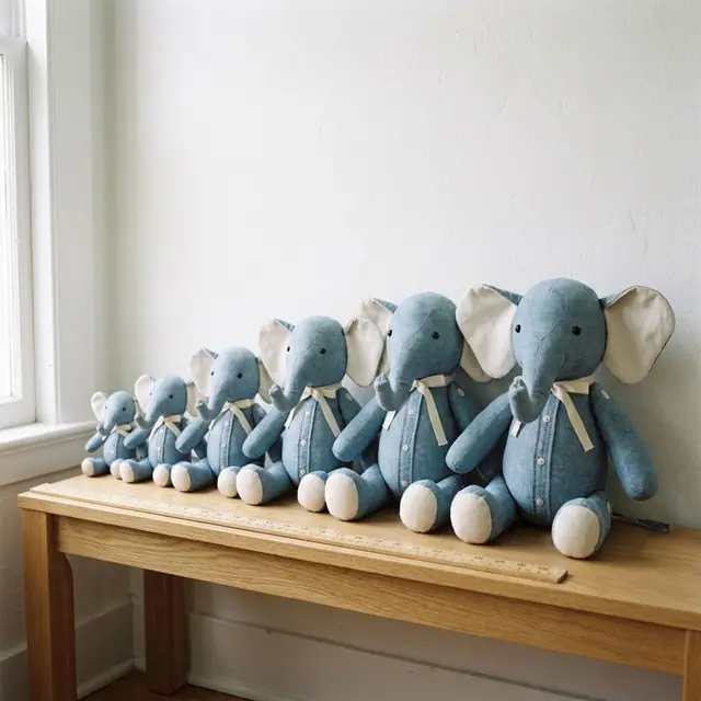 Memory Elephant, a finished stuffed toy sewn from the pattern, view 2