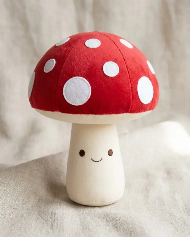 Mushroom Plush, a finished stuffed toy sewn from the pattern, view 2