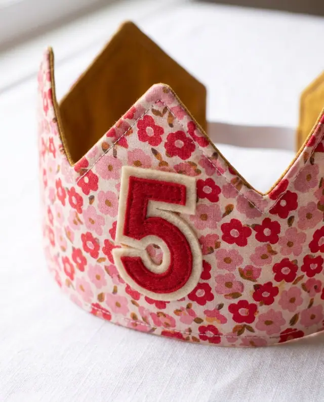 A finished birthday number crown sewn from the Sewzy pattern, view 2
