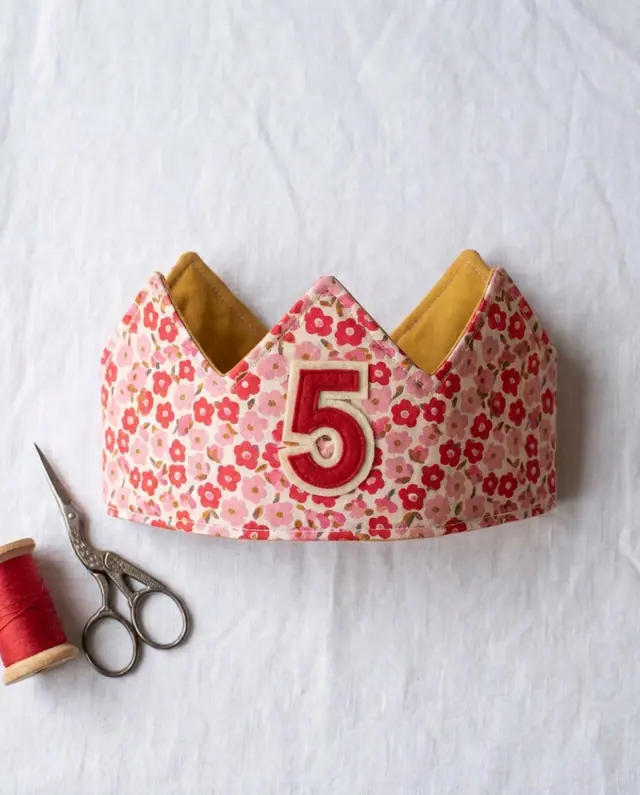 A finished birthday number crown sewn from the Sewzy pattern, view 3