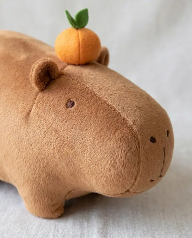Capybara Plush, a finished stuffed toy sewn from the pattern, view 3