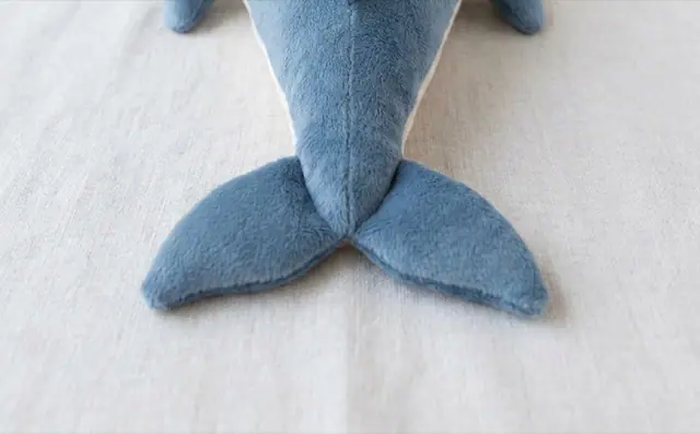 Plush Whale, a finished stuffed toy sewn from the pattern, view 3