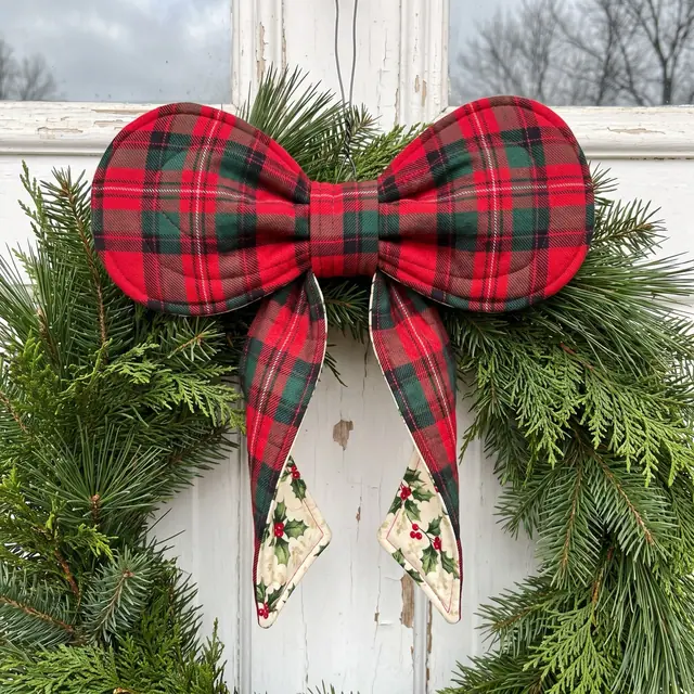 A finished quilted bow sewn from the Sewzy pattern, view 2