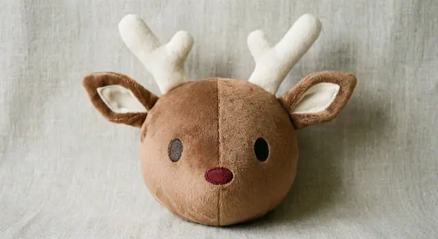 Reindeer Plush, a finished stuffed toy sewn from the pattern, view 3
