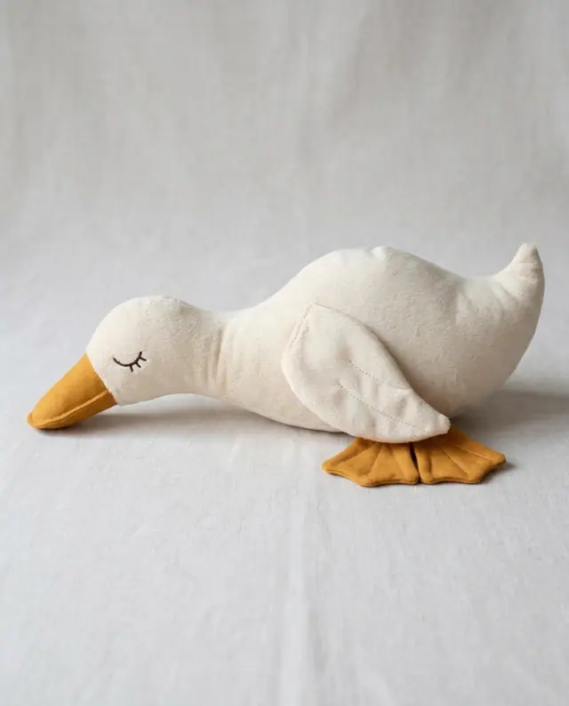 Sleeping Duck Plush, a finished stuffed toy sewn from the pattern, view 2