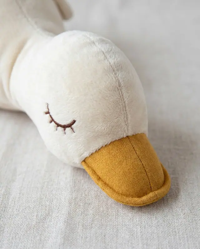 Sleeping Duck Plush, a finished stuffed toy sewn from the pattern, view 3