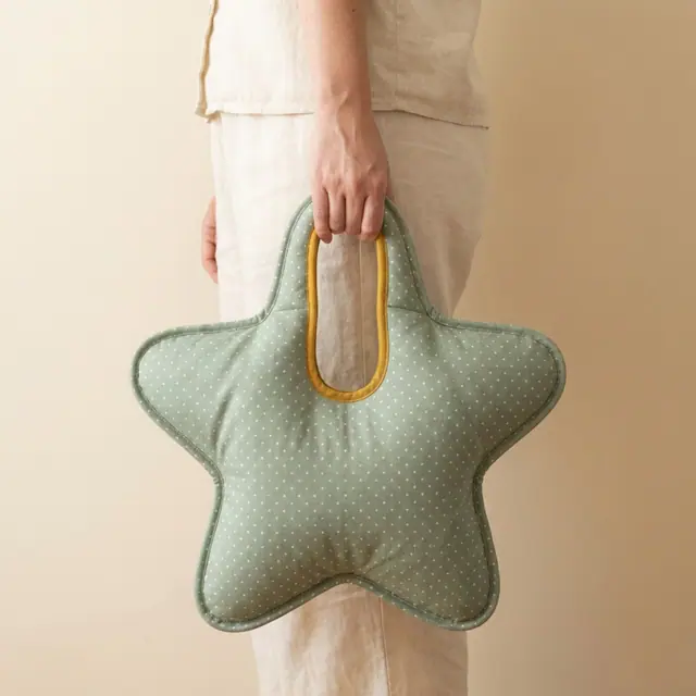 A finished star bag sewn from the Sewzy pattern