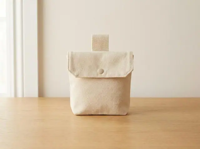 A finished dog treat pouch sewn from the Sewzy pattern