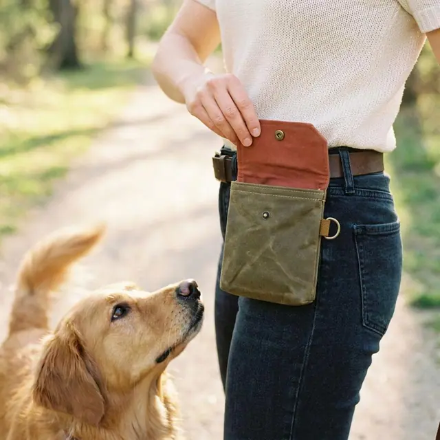 A finished dog treat pouch sewn from the Sewzy pattern, view 2