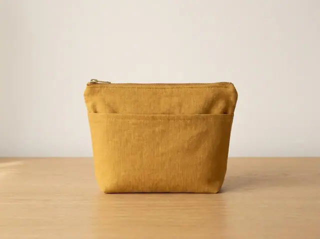 A finished wipes pouch sewn from the Sewzy pattern