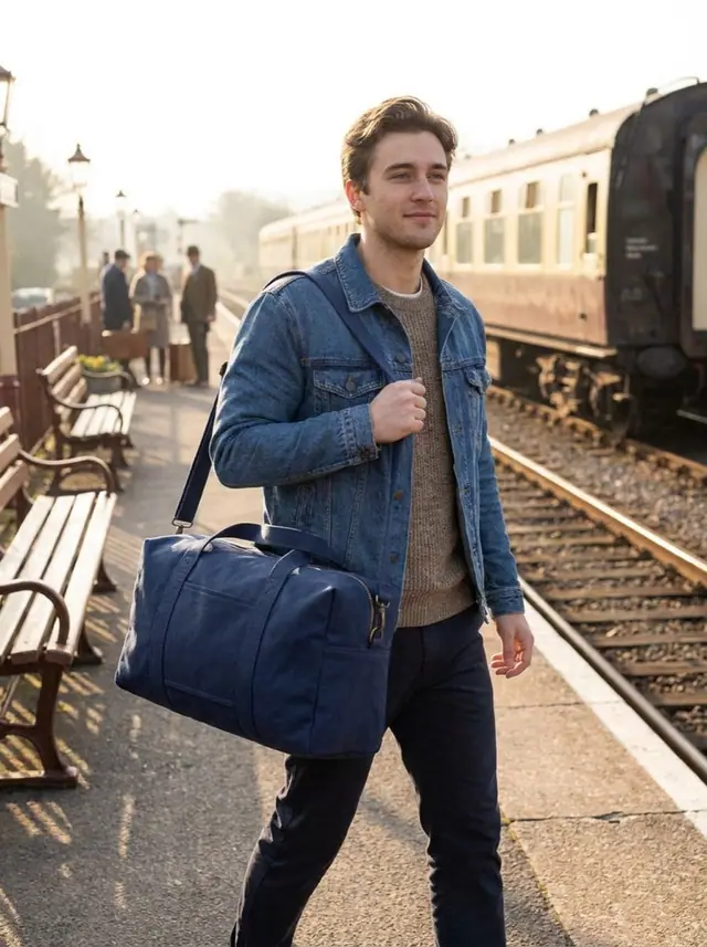 A finished xl duffel bag sewn from the Sewzy pattern, view 2