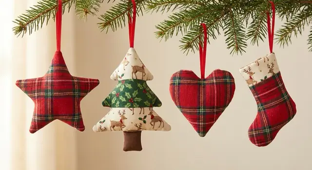 A finished christmas ornaments sewn from the Sewzy pattern, view 2
