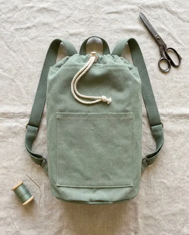 A finished yoga mat backpack sewn from the Sewzy pattern, view 3